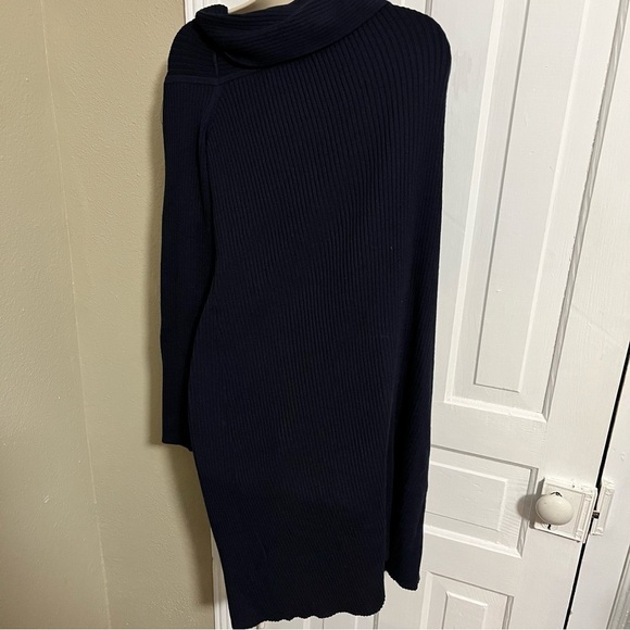Banana Republic Factory Off Shoulder Mini Sweater Dress Navy Blue XL L1 - Picture 4 of 8